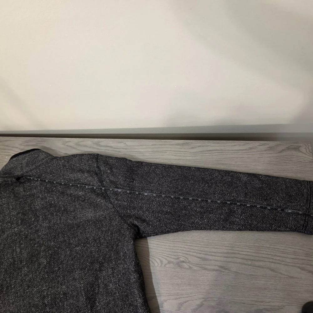 Orvis Men's L Gray Fleece Lined 1/4 Zip Pullover Sweater Jacket
